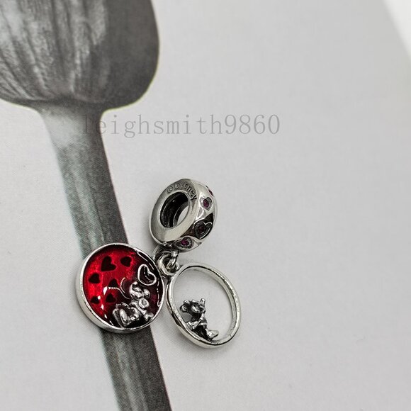 Pandora Mickey Mouse & Minnie Mouse Love and Kisses Dangle Charm - Picture 2 of 7